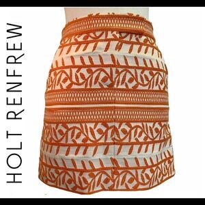 HOLT Renfrew orange cream skirt size 0